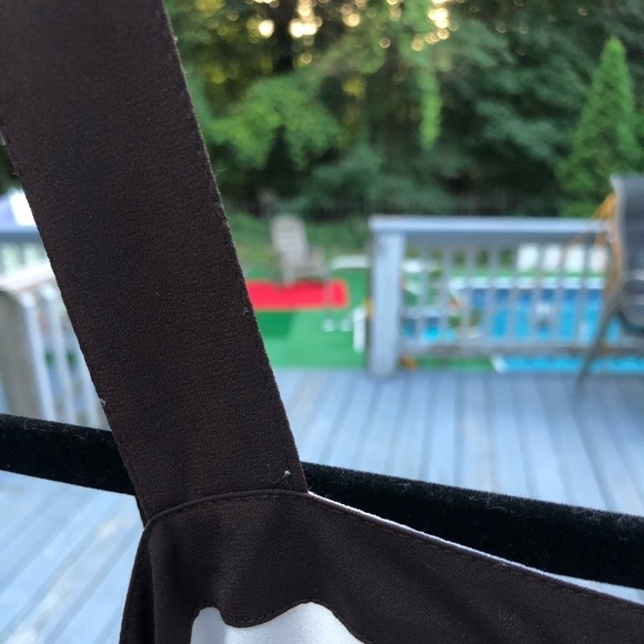 INC International Concepts small off white cold shoulder with brown Straps - Picture 7 of 9